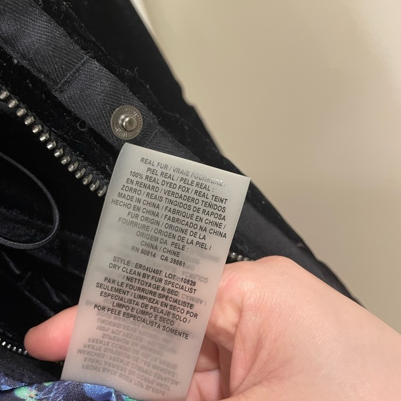 Elie Tahari Real Fox Fur Trim Velvet Down Puffer - Picture 7 of 10